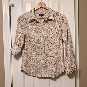 Talbots floral print long sleeved shirt, size 12 petite.